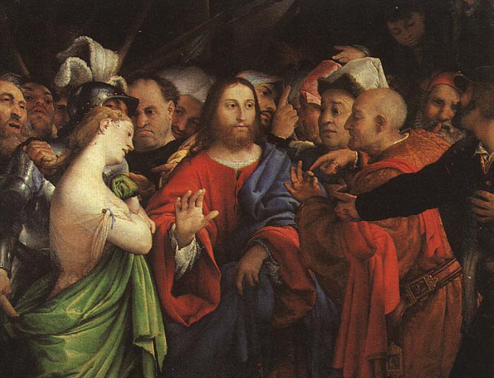 Lorenzo Lotto Christ and the Adulteress Sweden oil painting art